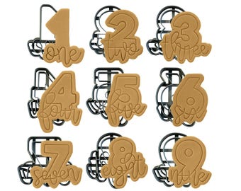 1-9 Numbers with word cookie cutters Set | Theme Birthday Cookies Full Details Stencil Number Script Kids Party Baby Shower Girl Boy