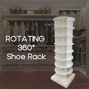 Rotating Wooden 8 Layers Shoe Rack 360 degrees space saving Shoe Organizer Storage Stand | 8- tier Minimalist Modern Design Spinning