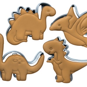 Dinosaurs Cookie Cutter Set of 4 | Fossil T-Rex | reptiles | biscuit cutter | Kids Party theme