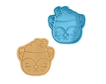 Molde para galletas con forma de taza de reno navideño / Papá Noel, muñeco de nieve de jengibre, reno, elfo, gnomo, árbol de Navidad / Herramientas para hornear con sellos para fondant