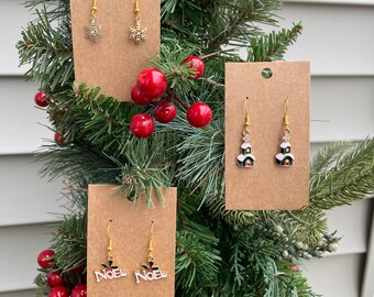Christmas Earrings, Snowflake, Noel, Church