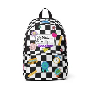 Teacher Backpack, Back to School Bag, Unisex Fabric Backpack, School Book Bag, Teacher Gift, Laptop Backpack