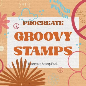 Groovy Procreate Stamps | Procreate Stamps | Procreate Brushes |peace Procreate Stamps | Procreate Texture Stamps |Procreate Shapes