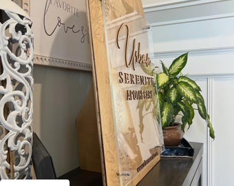 Custom business signs 18 x 30” Acrylic overlay on wood