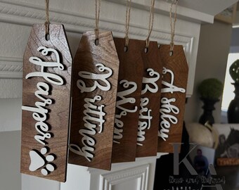 Etykiety z imionami do skarpet świątecznych