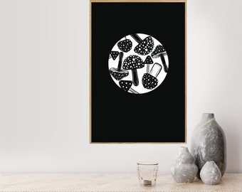 Mushroom Circle - Digital print, printable, download