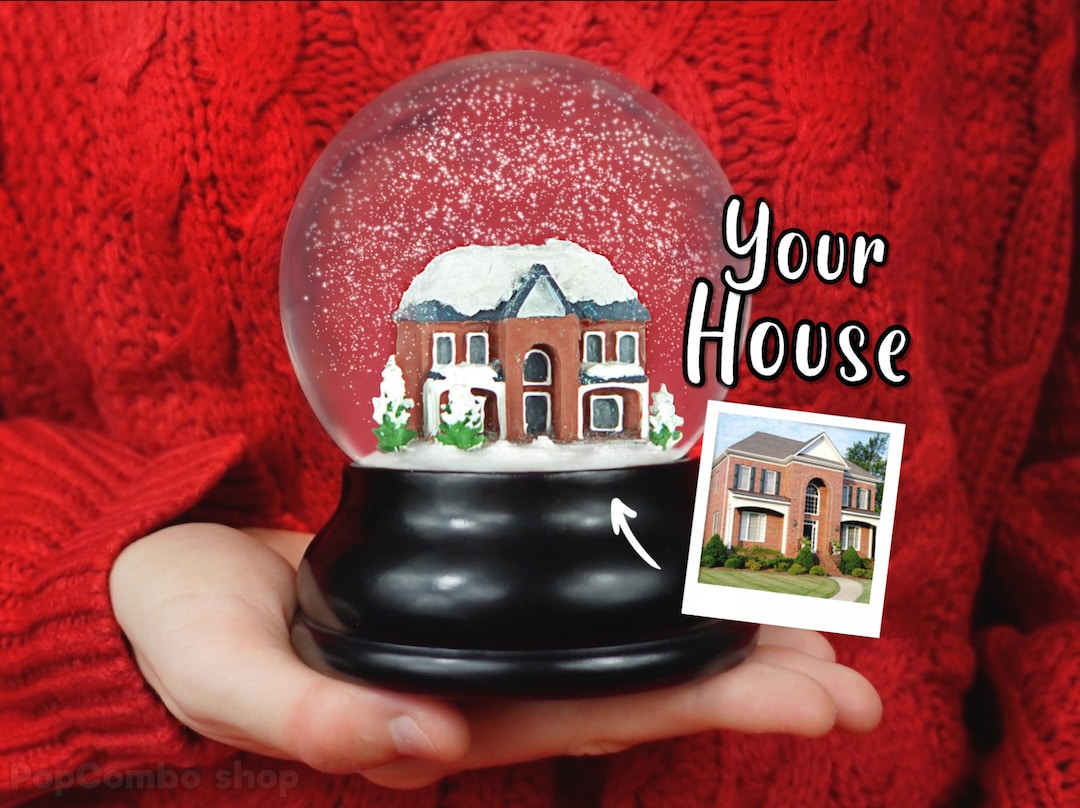 Snow Globe Custom Snow Globe, Your Home in Globe, Christmas Gift