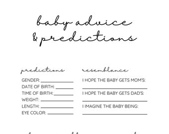 Baby Advice & Predictions Digital Download