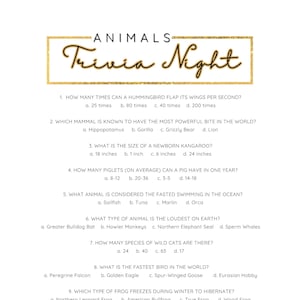 Trivia Night Game - Set of 4 Sheets! Fun for All Events - Digital Download - Additional Facts Included with Answer Templates