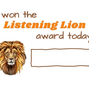 Listening Lion - Print for your classroom! Laminate and write in EXPO marker. Reinforcing positive behavior!