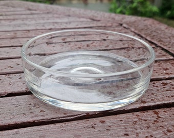 Vintage Large Replacement Clear Glass Butter Dish For Antique Silver Or Plated Container
