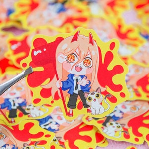 Vinyl Sticker | CSM Blood Devil Girl and Nyako | 3 inch | Waterproof & Fade-Resistant |