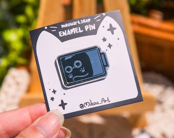 Pin de esmalte de batería Cat Energy / Serie Liquid Cat / Arte original de Mikou