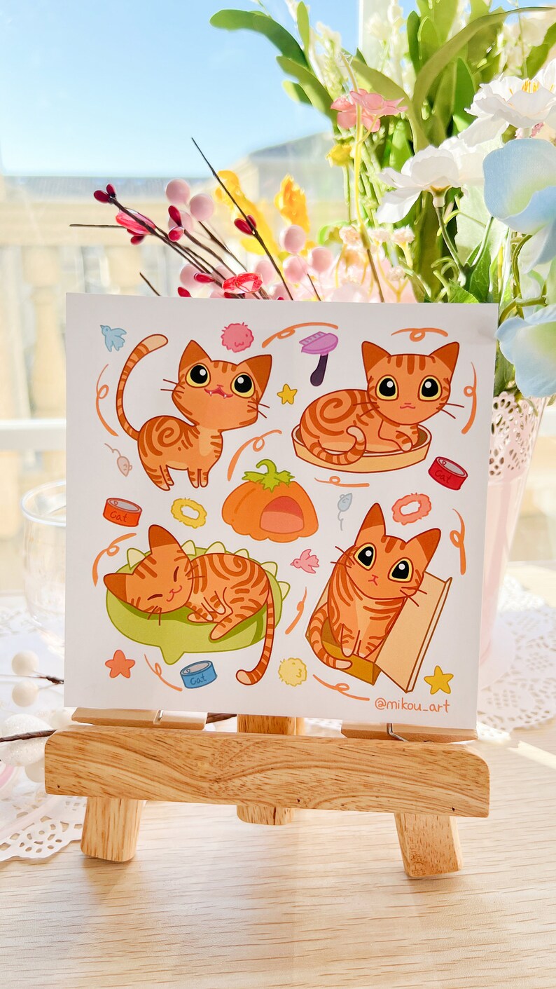 Orange Tabby Cat Collage Sticker Sheet: Waterproof Vinyl Art - Etsy
