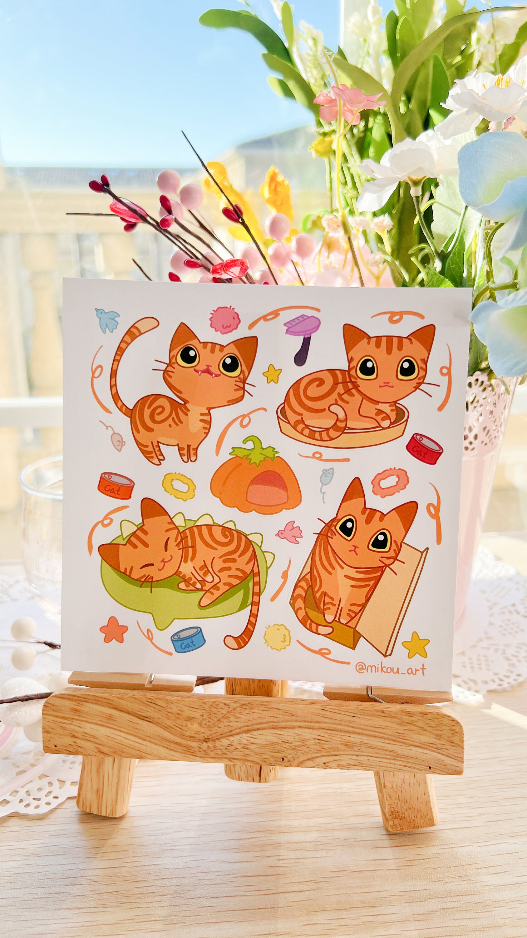 Orange Tabby Cat Collage Sticker Sheet: Waterproof Vinyl Art - Etsy