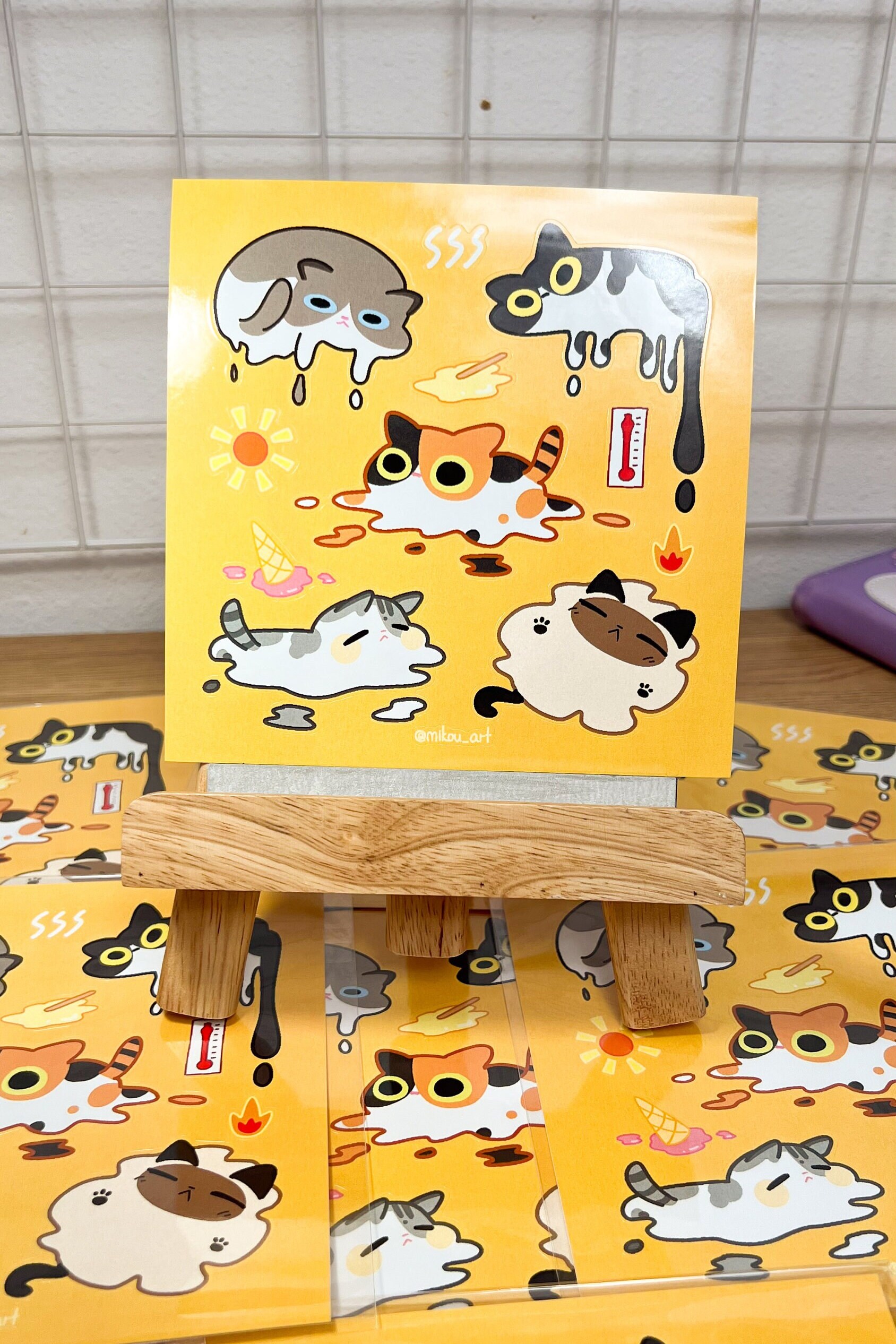 Melting Cat Collage Sticker Sheet: Waterproof Vinyl Art - Etsy