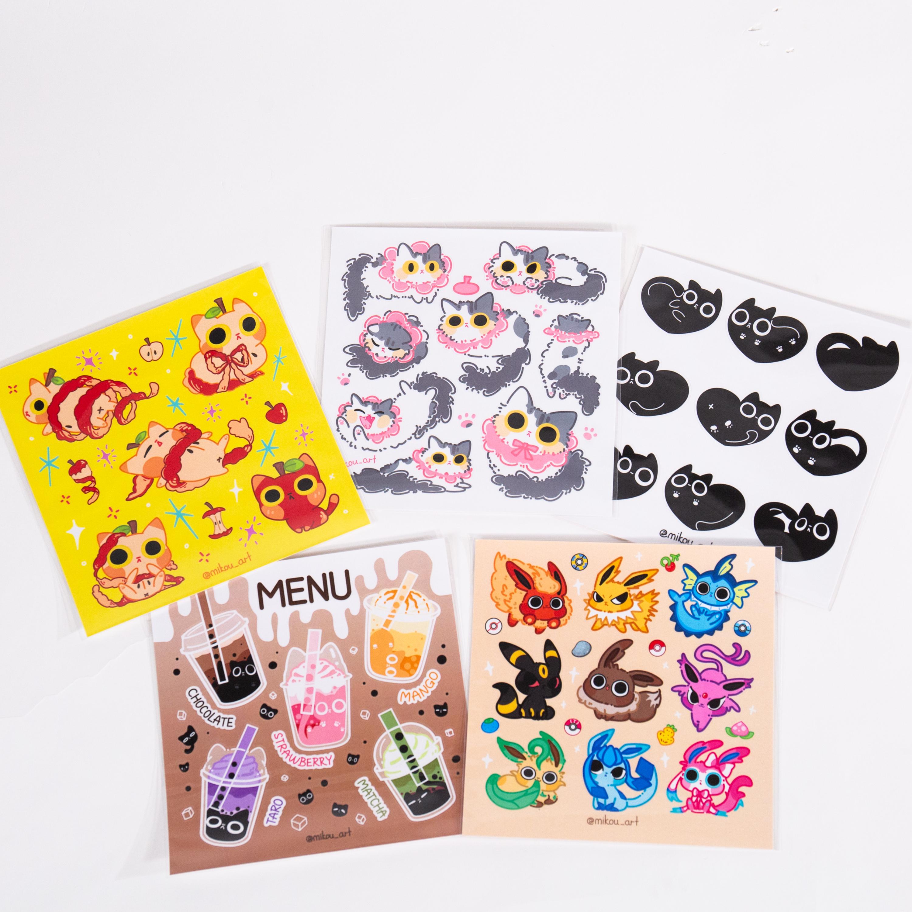 Apple Cat Collage Sticker Sheet: Waterproof Vinyl Art - Etsy