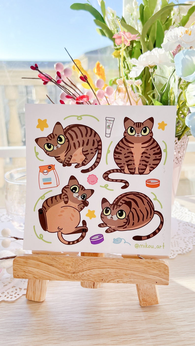 Chunky Cat Collage Sticker Sheet: Waterproof Vinyl Art - Etsy