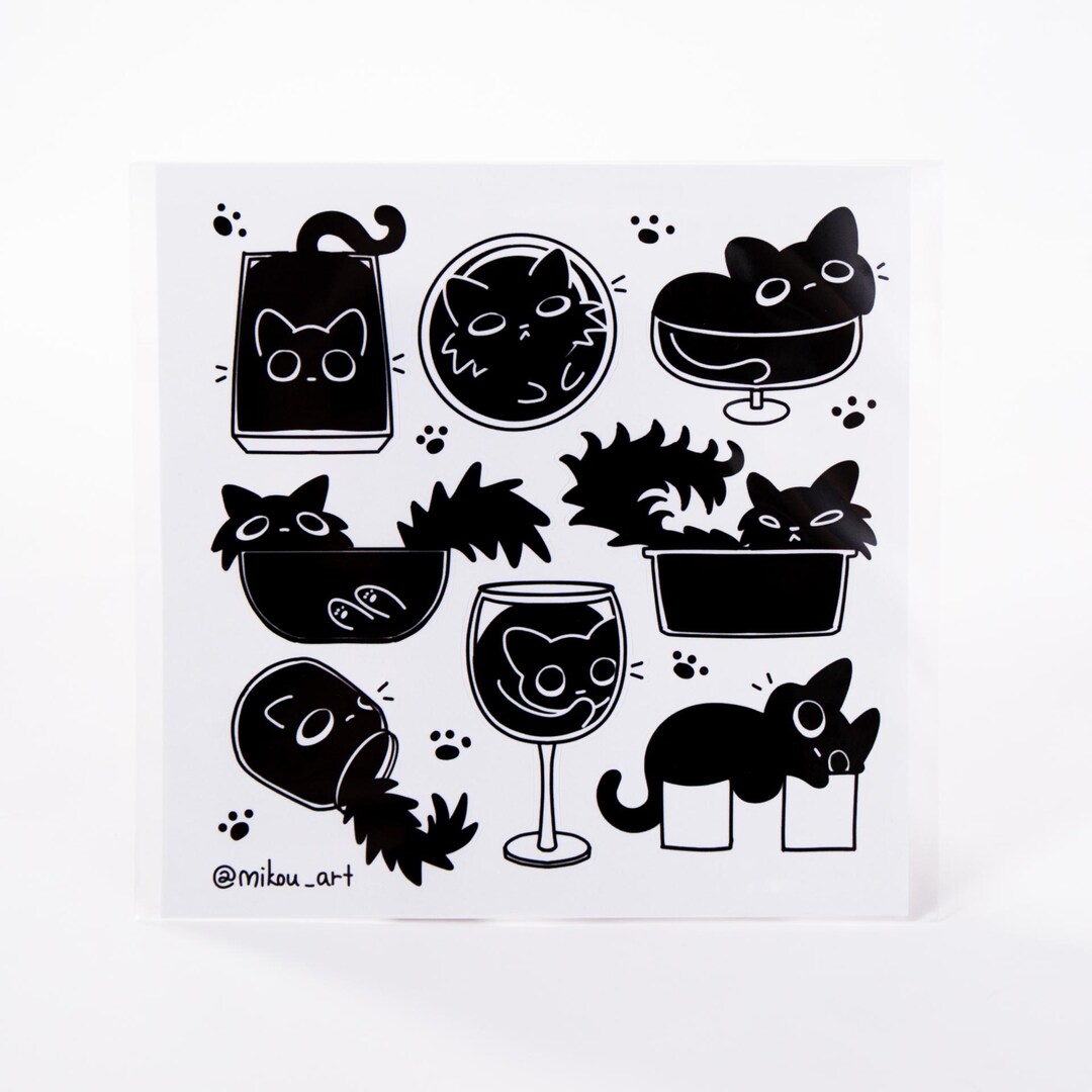Cat Collage Sticker Sheet | Waterproof Vinyl Decals, Cat Lover Gift - Etsy