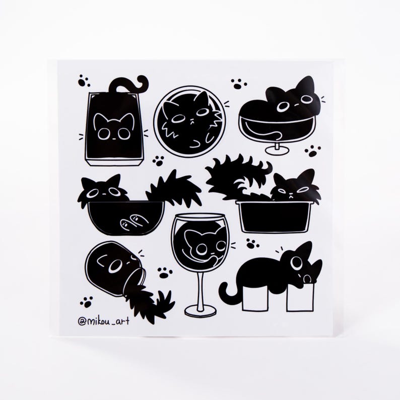 Cat Collage Sticker Sheet | Waterproof Vinyl Decals, Cat Lover Gift - Etsy