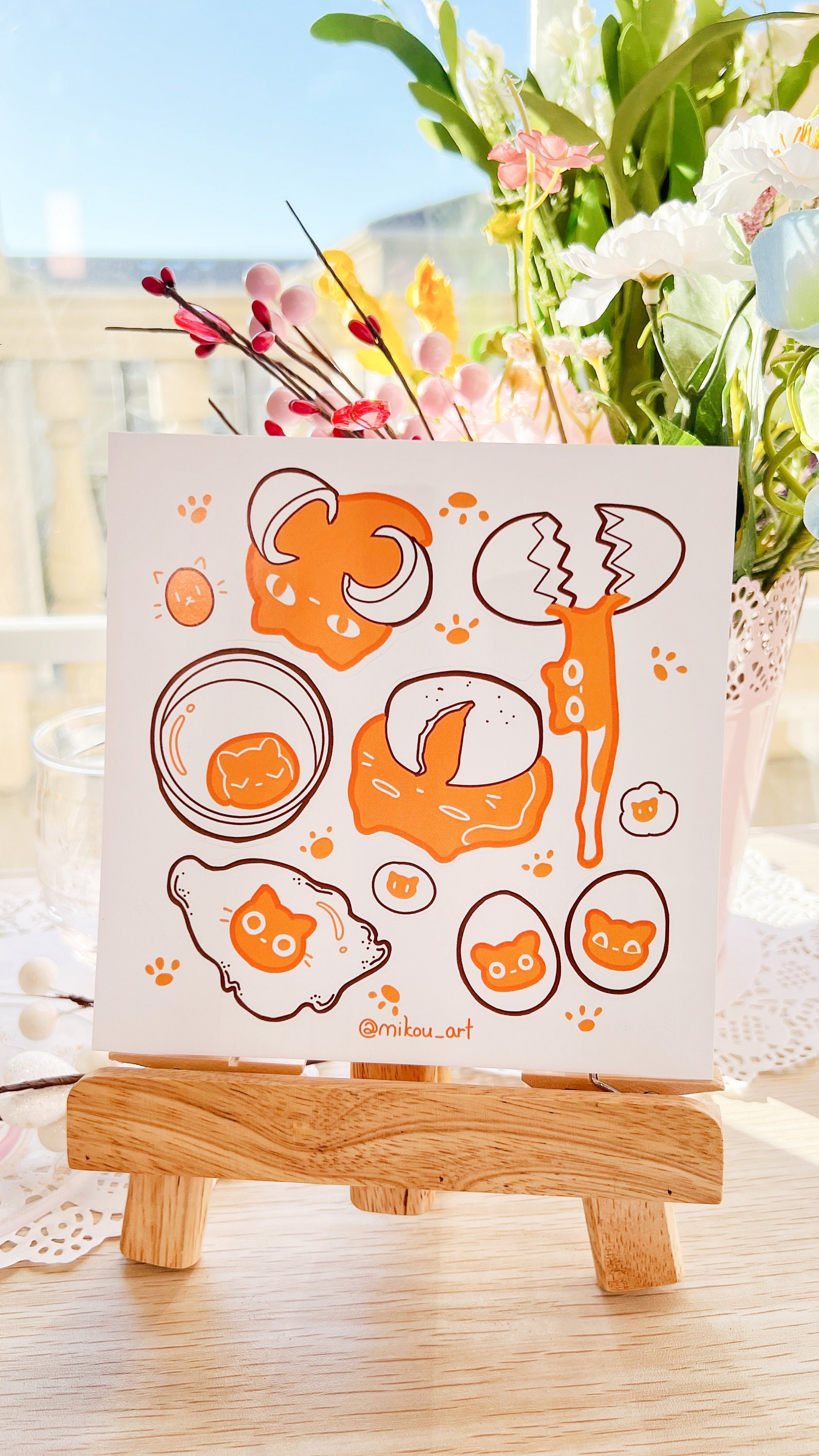 Yolk Cat Collage Sticker Sheet: Whimsical Waterproof Art - Etsy