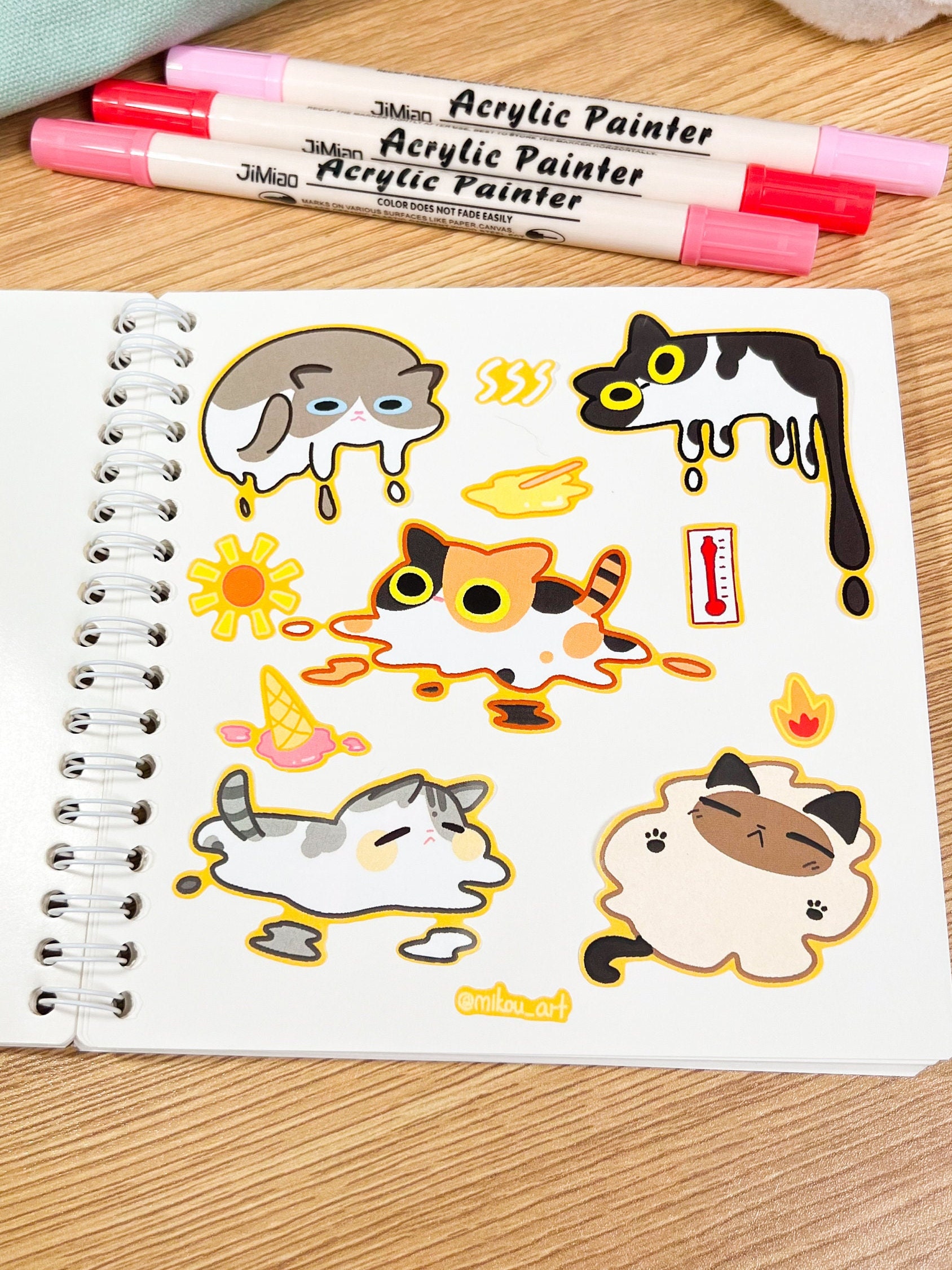 Melting Cat Collage Sticker Sheet: Waterproof Vinyl Art - Etsy