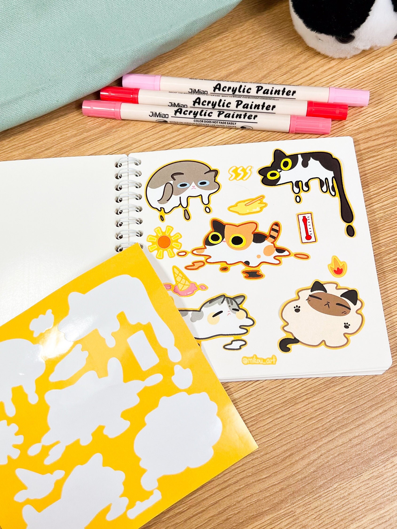Melting Cat Collage Sticker Sheet: Waterproof Vinyl Art - Etsy