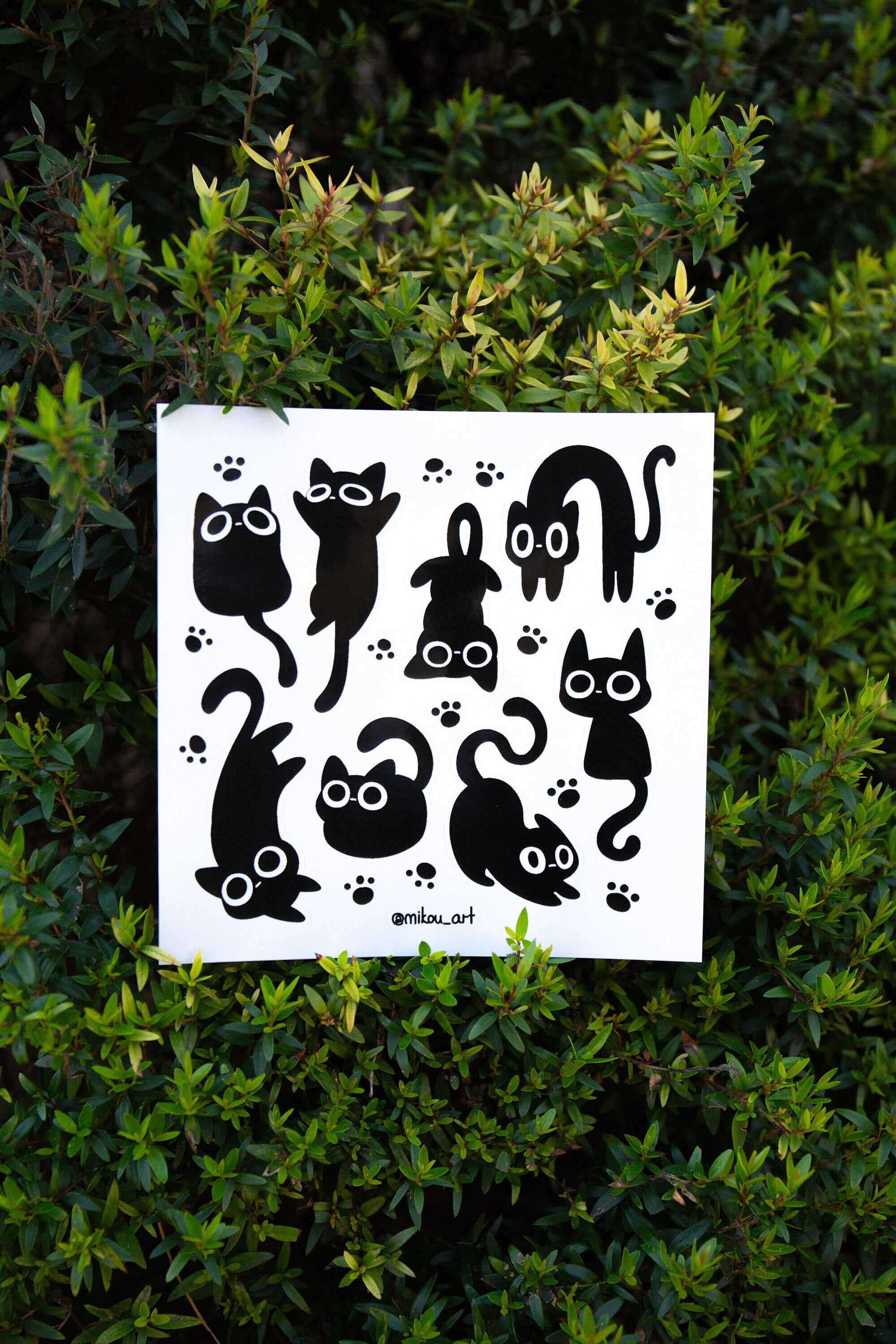 Black Cat Collage Sticker Sheet | Waterproof Glossy Vinyl Art - Etsy