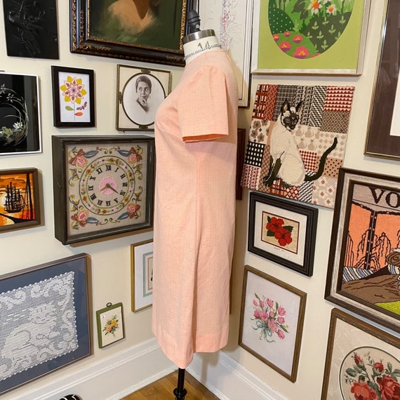 70s Vintage Pastel Orange Sherbet Short Sleeve Ro… - image 3