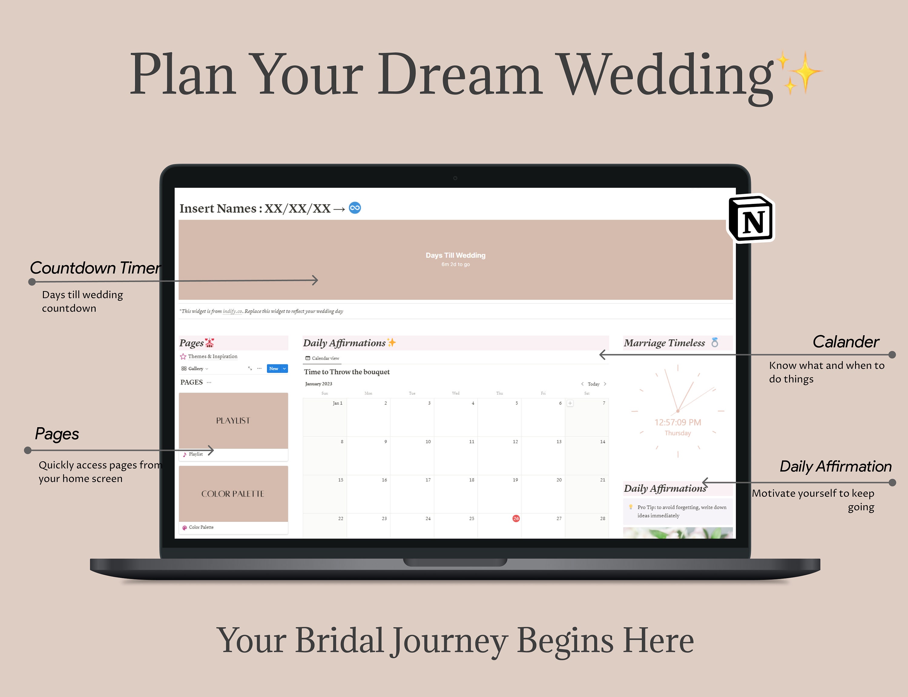 Simple Wedding Planner Notion Template Etsy Simple Wedding Planner Notion Template Etsy
