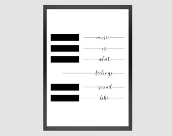 Minimalist Music Quote Poster: Music Inspiration Wall Art (Digital Download)