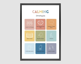 Calming Strategies Poster: Coping Skills for Kids (Digital Download)