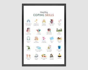 Coping Skills Poster: Mental Health Chart for Kids & Teens (Digital Download)