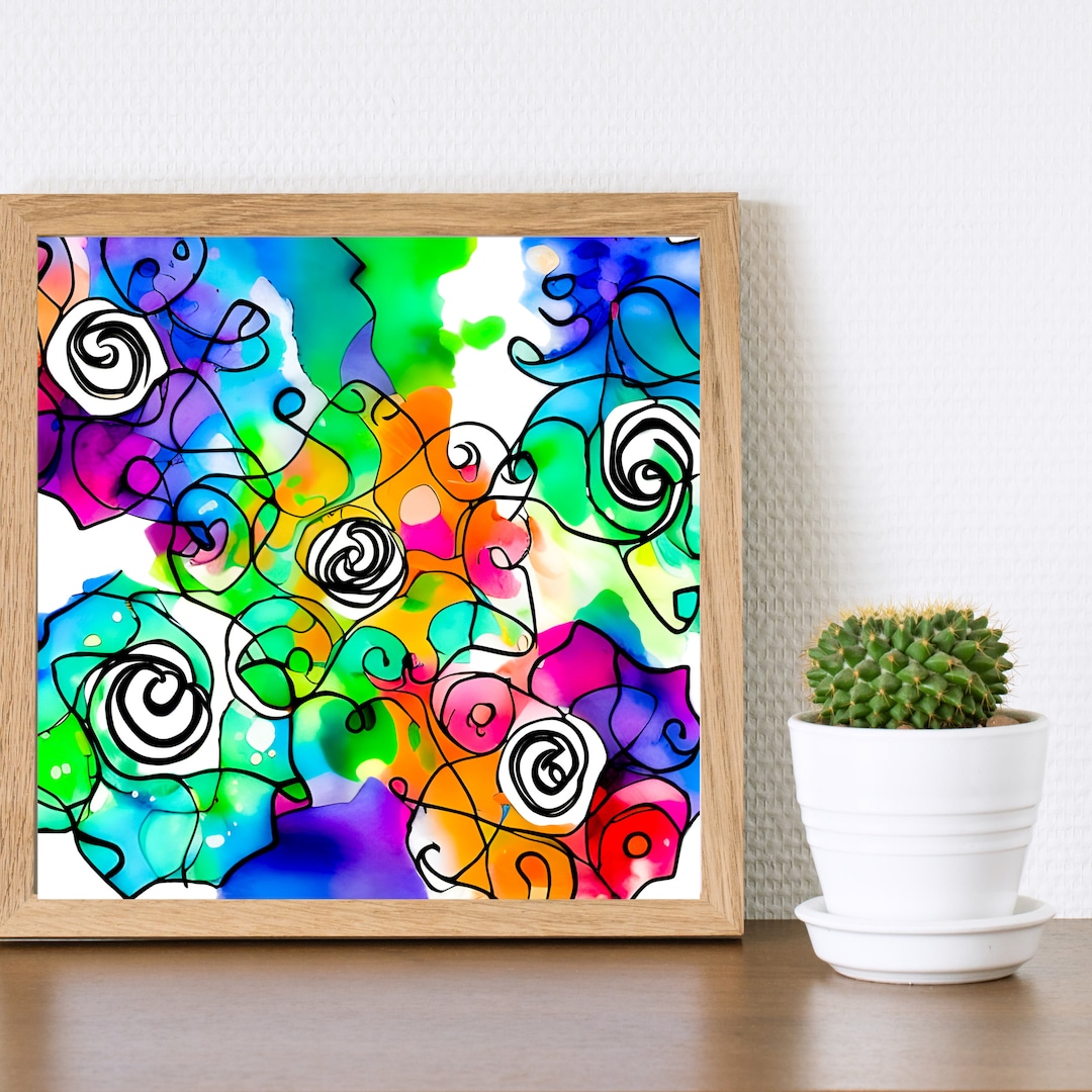 Printable Wall Art, Abstract Art, Digital Download, Alcohol Ink