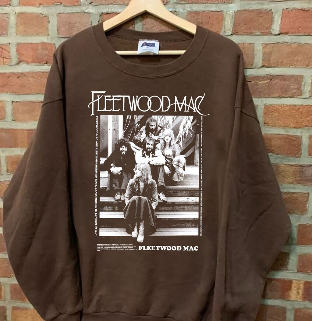 Fleetwood Mac T-Shirt Ufficiale Della Band - 100% Cotone, Colore Nero, Taglia S, Per Uomo E Donna