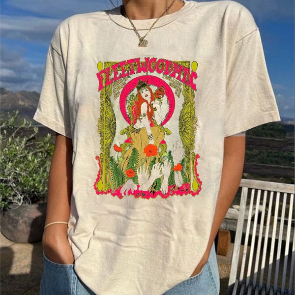 Vintage Fleetwood Mac Tour Merchandise Shirt, Music Memorabilia Shirt, Band Merch, Retro Concert Tee