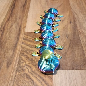 Flexi-Factory 3D Printed Fidget Articulating Rainbow Caterpillar