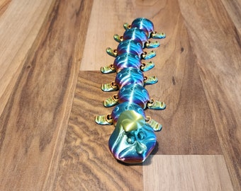 Flexi-Factory 3D Printed Fidget Articulating Rainbow Caterpillar
