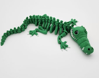 Flexi-Factory 3D Printed Fidget Articulating Crocodile Full Color