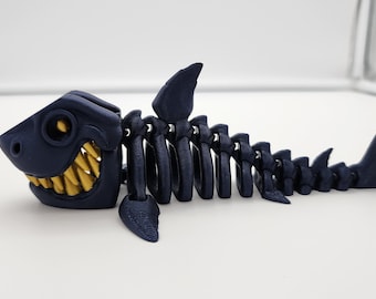 Flexi-Factory 3D Printed Fidget Articulating Shark 2 Color