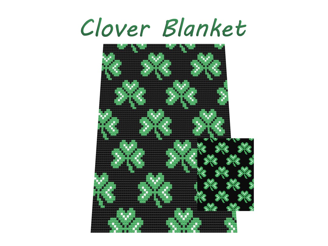 Clover Blanket Crochet Pattern SC C2C Graphghan Etsy