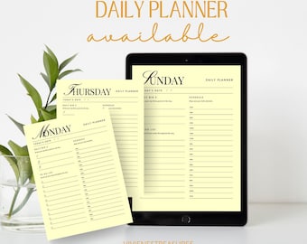Printable PDF and Digital Daily Planner for GoodNotes, Notability, iPad for Enhanced Productivity