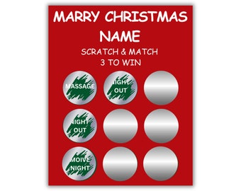 Scratch Off Cards With Winning Symbol, Anniversary, Christmas, Birthdays, New Years, Any Holidays, Date Night etc.