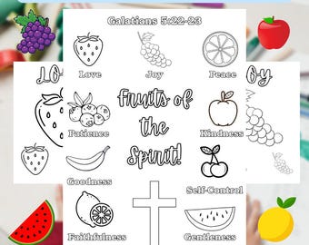 Früchte des Geistes Malseiten, Galater 5:22-23 zum Ausdrucken, Kinder Bibel Aktivitäten, Sonntagsschule Handwerk, Arbeitsblätter für Homeschool