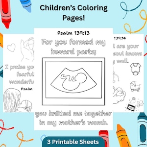 Psalm 139 Bible Verse Coloring Pages, Fearfully and Wonderfully Made Printable, Christian Homeschool & Sunday School Activity, Scripture Art
