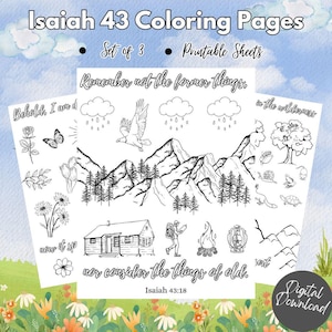 Isaiah 43:18-19 Coloring Pages, Bible Verse Coloring Sheets for Kids & Adults, Scripture Printable, Christian Art for Relaxation