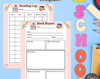 Printable Kids Reading Log & Book Report Template (PDF)