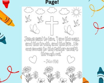 John 14:6 Printable Sunday School, The Way the Truth the Life, Children's Church Activities, Kids Coloring Sheets, Christian Homeschool