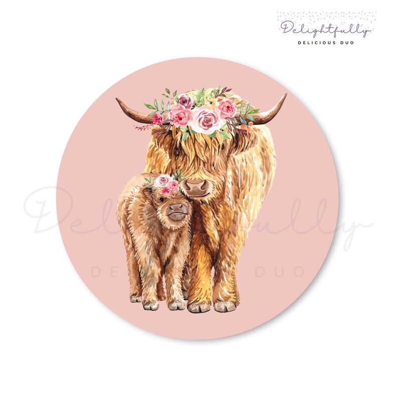 Highland Cow Edible Image Cookie Edible Image Fluffy Cow Etsy