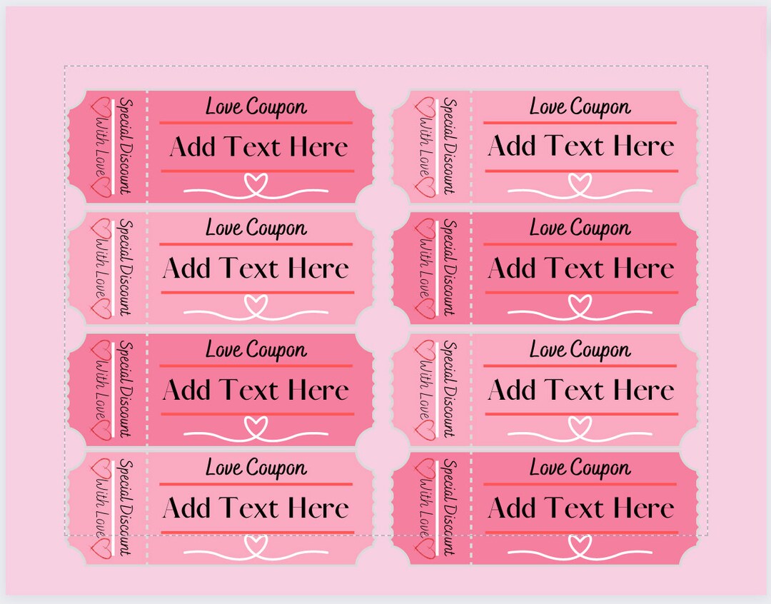 Customizable Love Coupon, Printable Valentines Coupon, 32 Coupons - Etsy